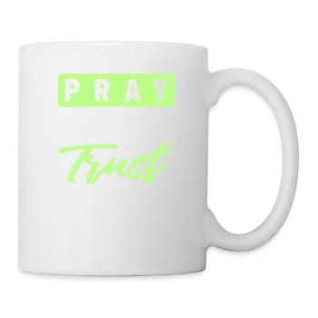 pray work trust God - Mug - white - Right