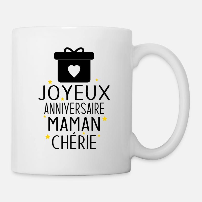 Cadeau Joyeux Anniversaire Maman Chérie - Mug blanc - blanc