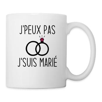 J'peux pas je suis marié / Humour cadeau mariage - Mug blanc - blanc - Droite