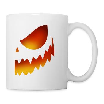 Partner Outfit Halloween Kürbis - Tasse - Weiß - Rechts