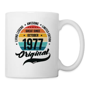 Rétro 45 ans Octobre 1977 Anniversaire Vintage - Mug blanc - blanc - Droite