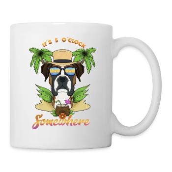 C’est 5 oclock quelque part en train de boire boxer - Mug blanc - blanc - Droite