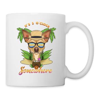 Il est 5 oclock quelque part en buvant du chihuahua - Mug blanc - blanc - Droite