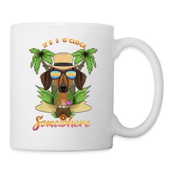 It Is 5 OClock Somewhere Drinking Dachshund - Mug - white - Right