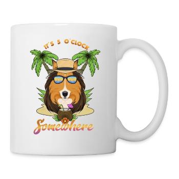 It Is 5 OClock Somewhere Drinking Collie - Mug - white - Right