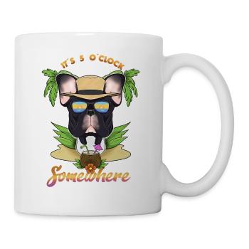 It Is 5 OClock Somewhere Drinking French Bulldog - Mug - white - Right