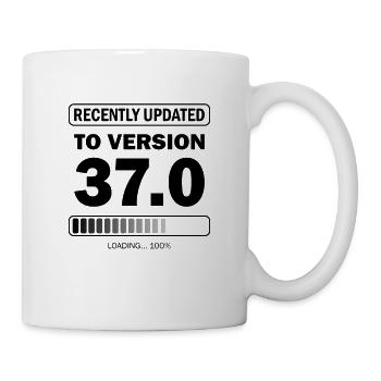 recently updated to version 37 - Gamer Geburtstag - Tasse - Weiß - Rechts