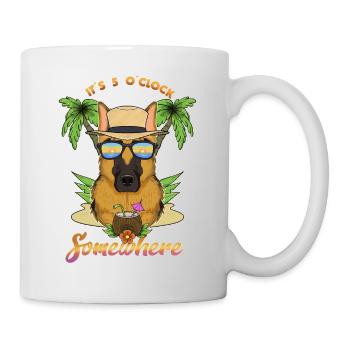 It Is 5 OClock Somewhere Drinking German Shepherd - Mug - white - Right