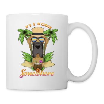 Il est 5 oclock quelque part en buvant un grand danois - Mug blanc - blanc - Droite