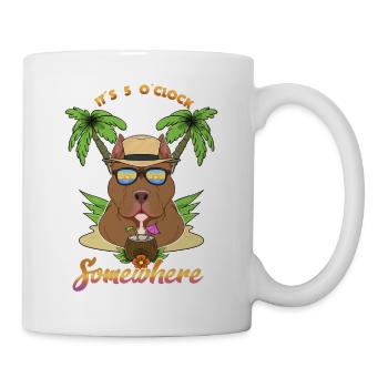 It Is 5 OClock Somewhere Drinking Pitbull - Mug - white - Right