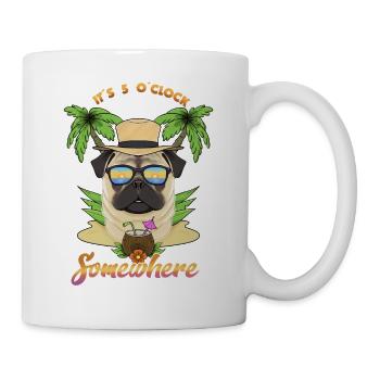 It Is 5 OClock Somewhere Drinking Pug - Mug - white - Right