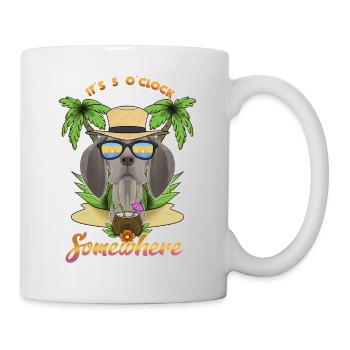 It Is 5 OClock Somewhere Drinking Weimaraner - Mug - white - Right