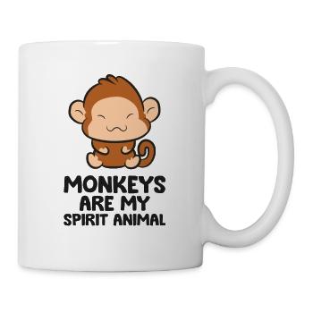 Affen sind mein Seelentier Liebe Affen - Tasse - Weiß - Rechts
