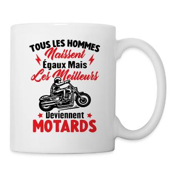 Les meilleurs hommes deviennent motards - Mug blanc - blanc - Droite