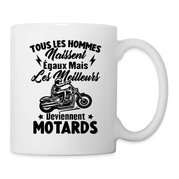 Les meilleurs hommes deviennent motards - Mug blanc - blanc - Droite