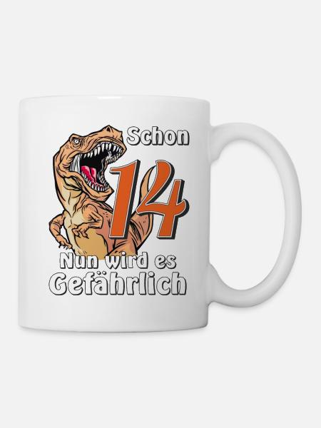 GEBURTSTAG Schon 14 - Tasse - Weiß