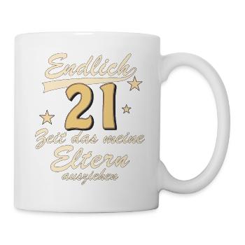 GEBURTSTAG ENDLICH 21 - Tasse - Weiß - Rechts