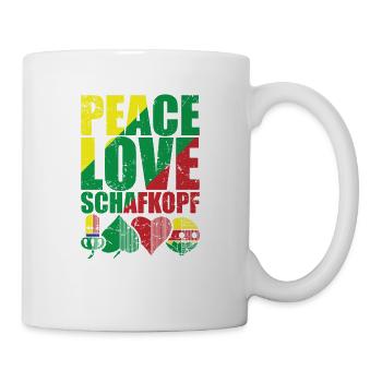 Peace Love Schafkopf Kartenspiel Spielkarte - Tasse - Weiß - Rechts