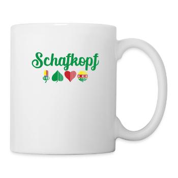 Schafkopf Farben vom deutschen Blatt Spielkarten - Tasse - Weiß - Rechts