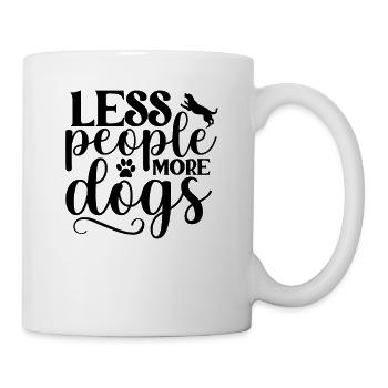 Moins de gens plus de chiens - Mug blanc - blanc - Droite