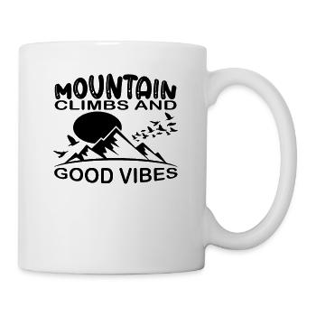 Mountaineering and good vibes camping - Mug - white - Right