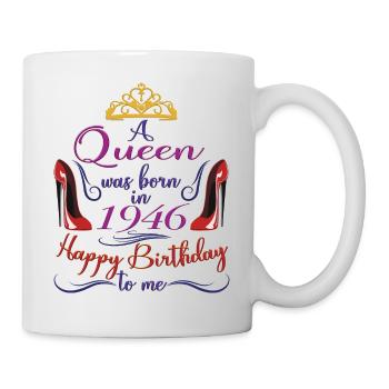 Une reine est née en 1946 - anniversaire de 76 ans - Mug blanc - blanc - Droite