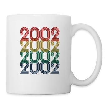 Cool Retro 2002, 21 Jahre alt, Geschenk zum 21. Geburtstag - Tasse - Weiß - Rechts