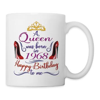 A Queen Was Born In 1968 - 54 Years Old Birthday - Mug - white - Right