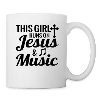 Cette fille court sur Jesus & Music Musicien chrétien - Mug blanc - blanc - Droite