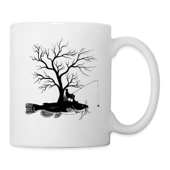 Arbre graphique - Poisson-chat - Mug blanc - blanc - Droite