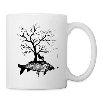 Arbre graphique - Carpe de poisson - Mug blanc - blanc - Droite