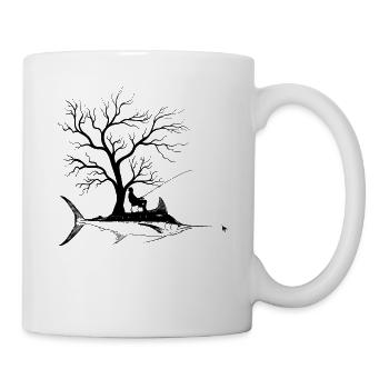 Arbre graphique - Marline de poisson - Mug blanc - blanc - Droite