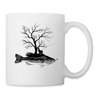 Arbre graphique - Achigan à grande bouche poisson - Mug blanc - blanc - Droite
