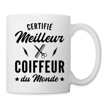 meilleur coiffeur du monde / humour coiffeur - Mug blanc - blanc - Droite