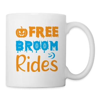 Free broom rides - halloween humor - Mug - white - Right