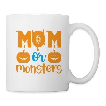 Mom or monsters - halloween humor - Mug - white - Right
