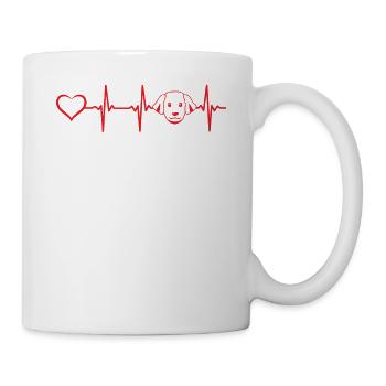 Hund Herzschlag Hund Gesicht - Hundehalter Hundeli - Tasse - Weiß - Rechts