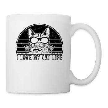 Drôle de propriétaire de chat - J’aime ma vie de chat - Mug blanc - blanc - Droite