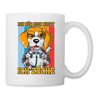 Zocken Gaming Ich Höre Dich Nicht Ich Zocke - Tasse - Weiß - Rechts