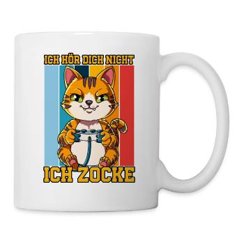 Zocken Gaming Ich Höre Dich Nicht Ich Zocke - Tasse - Weiß - Rechts