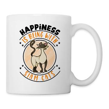 Siamese Cat Happy Siamese Cat Siam cat - Mug - white - Right