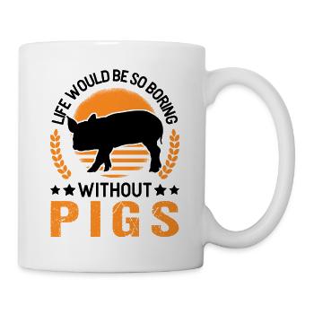 Cadeau cochon Fermier Cochons - Mug blanc - blanc - Droite
