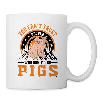 Cadeau cochon Fermier Cochons - Mug blanc - blanc - Droite