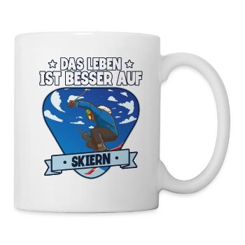 Skifahren Ski - Tasse - Weiß - Rechts