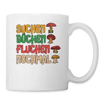 Pilzsammler Pilz Sucher - Tasse - Weiß - Rechts