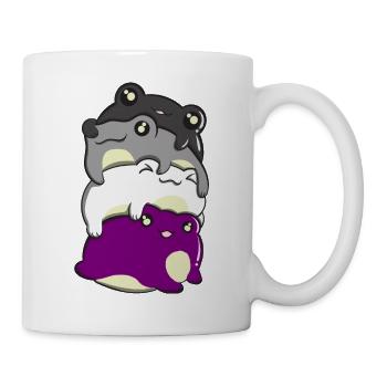 Fierté asexuée Kawaii Frog Bunch Asexué Fl - Mug blanc - blanc - Droite