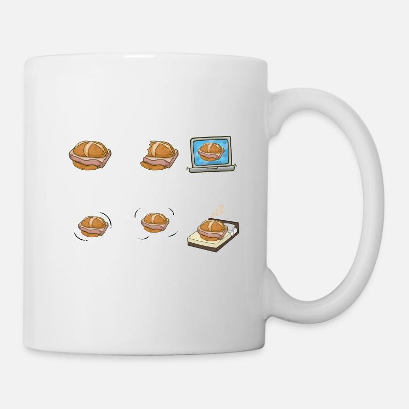 Leberkäse in der Freizeit - Tasse - Weiß