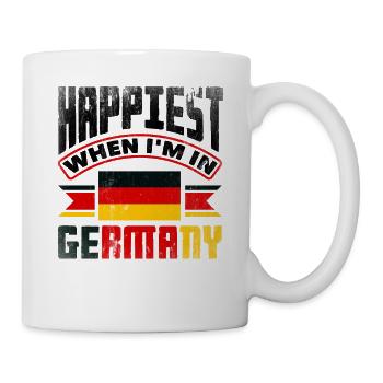 German Germany German Flag Happiest When Im In - Tasse - Weiß - Rechts