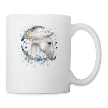 Horse motif with flowers horse - Mug - white - Right