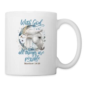 Pferde Reiten Christliche Zitate Pferdebesitzer - Tasse - Weiß - Rechts